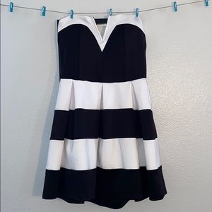 Black and White Charlotte Russe Strapless Dress
